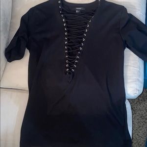 Forever 21 front laced tee shirt